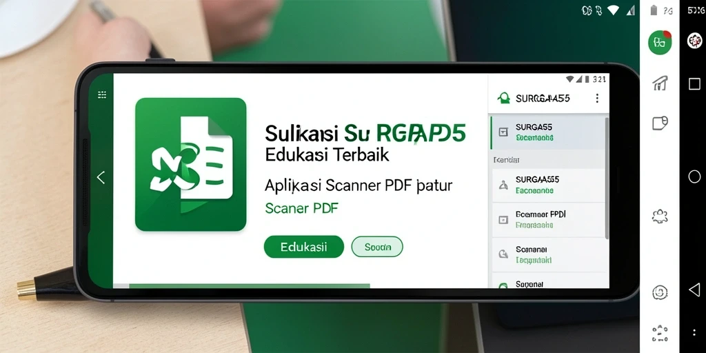 Antarmuka pengguna sederhana dan fungsional dari SURGA55 aplikasi Scanner PDF.
