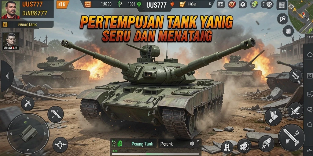 Tampilan antarmuka UUS777 dengan berbagai opsi tank yang tersedia.