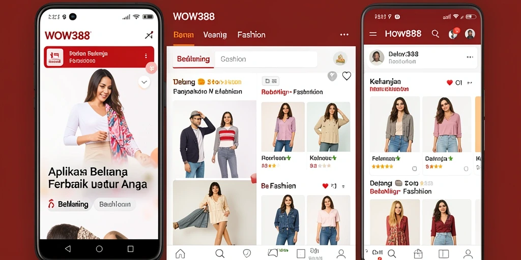 Tampilan antarmuka WOW388 yang menarik dan fungsional untuk belanja fashion.