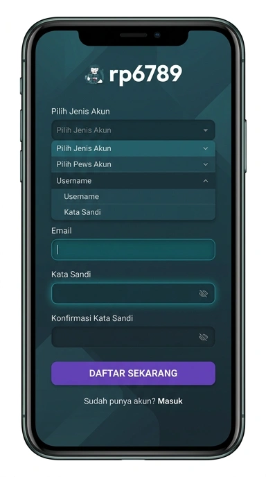 Tampilan halaman daftar rp6789